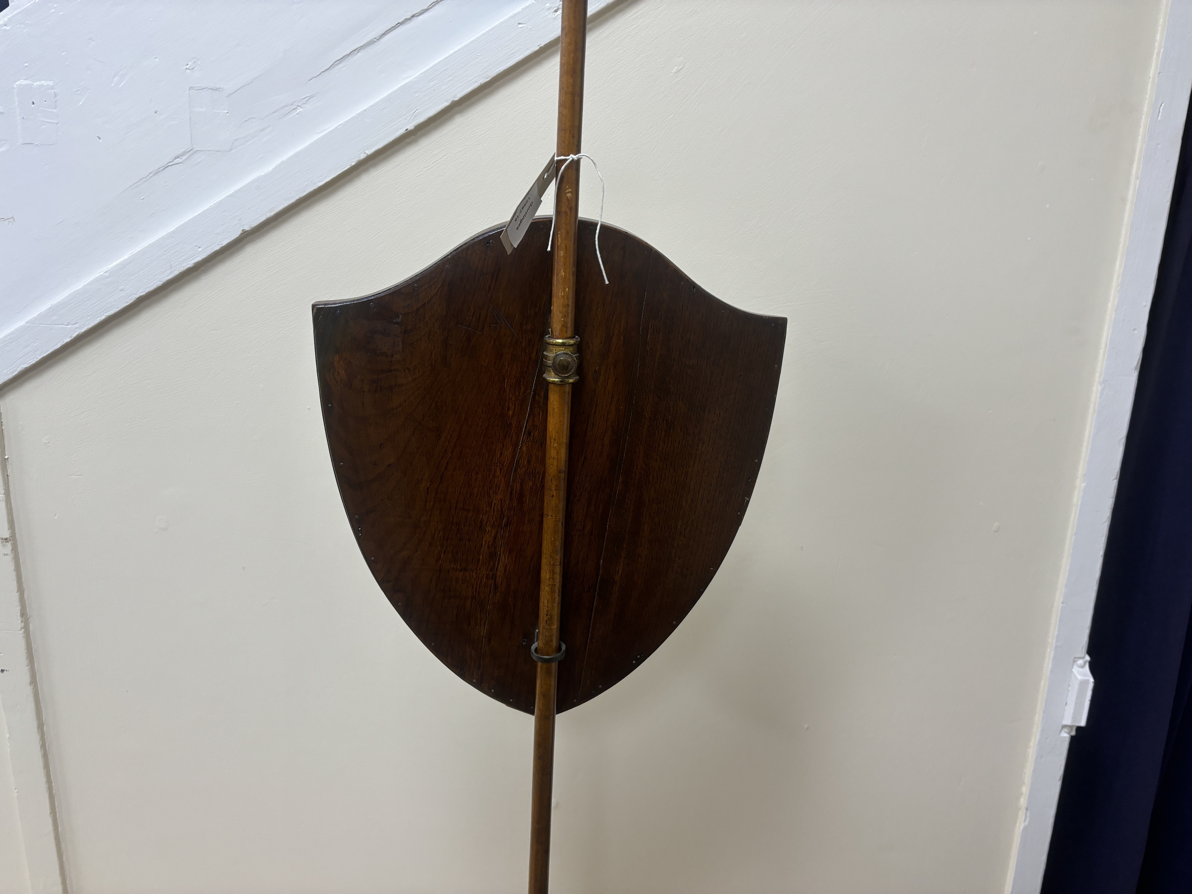 A Sheraton polescreen, height 140cm